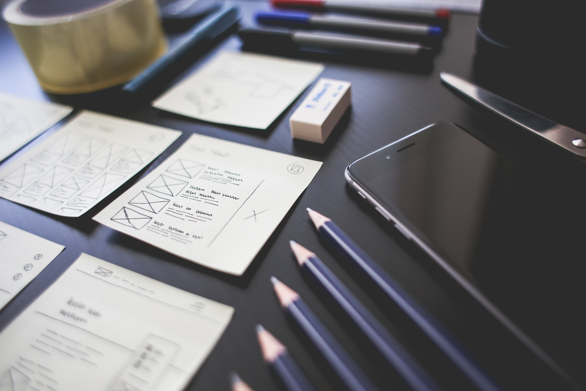 Work Desk with Pencils